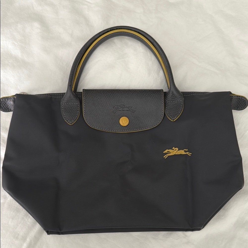 Longchamp Black and Gold Tote Bag